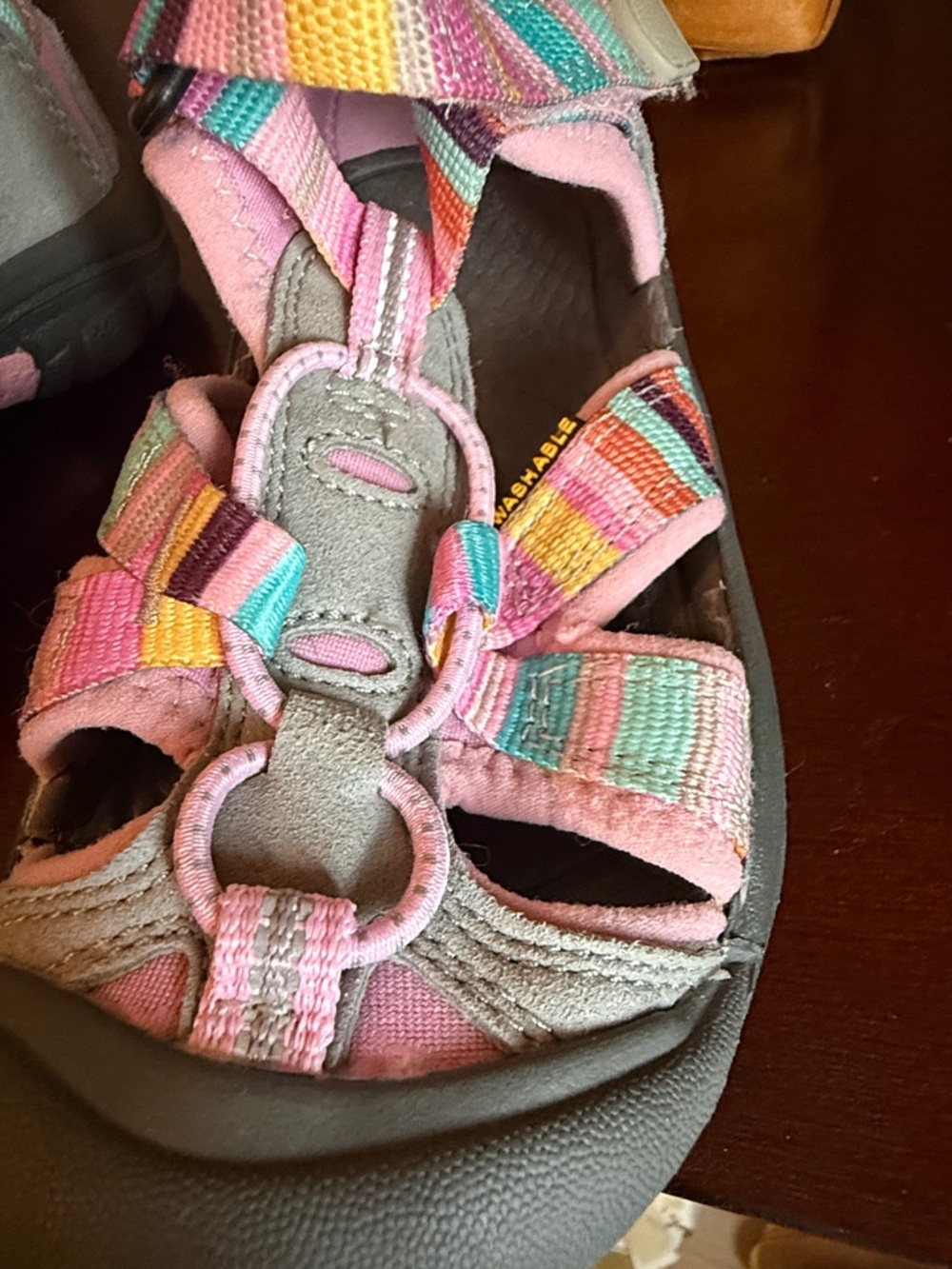 Keen Newport Girls US 11 Sport Sandals Shoes Pastel Rainbow Stripes - Picture 6 of 6